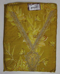Golden Blossom: Unstitched Suit with Intricate Embroidery