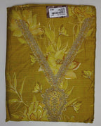 Golden Blossom: Unstitched Suit with Intricate Embroidery