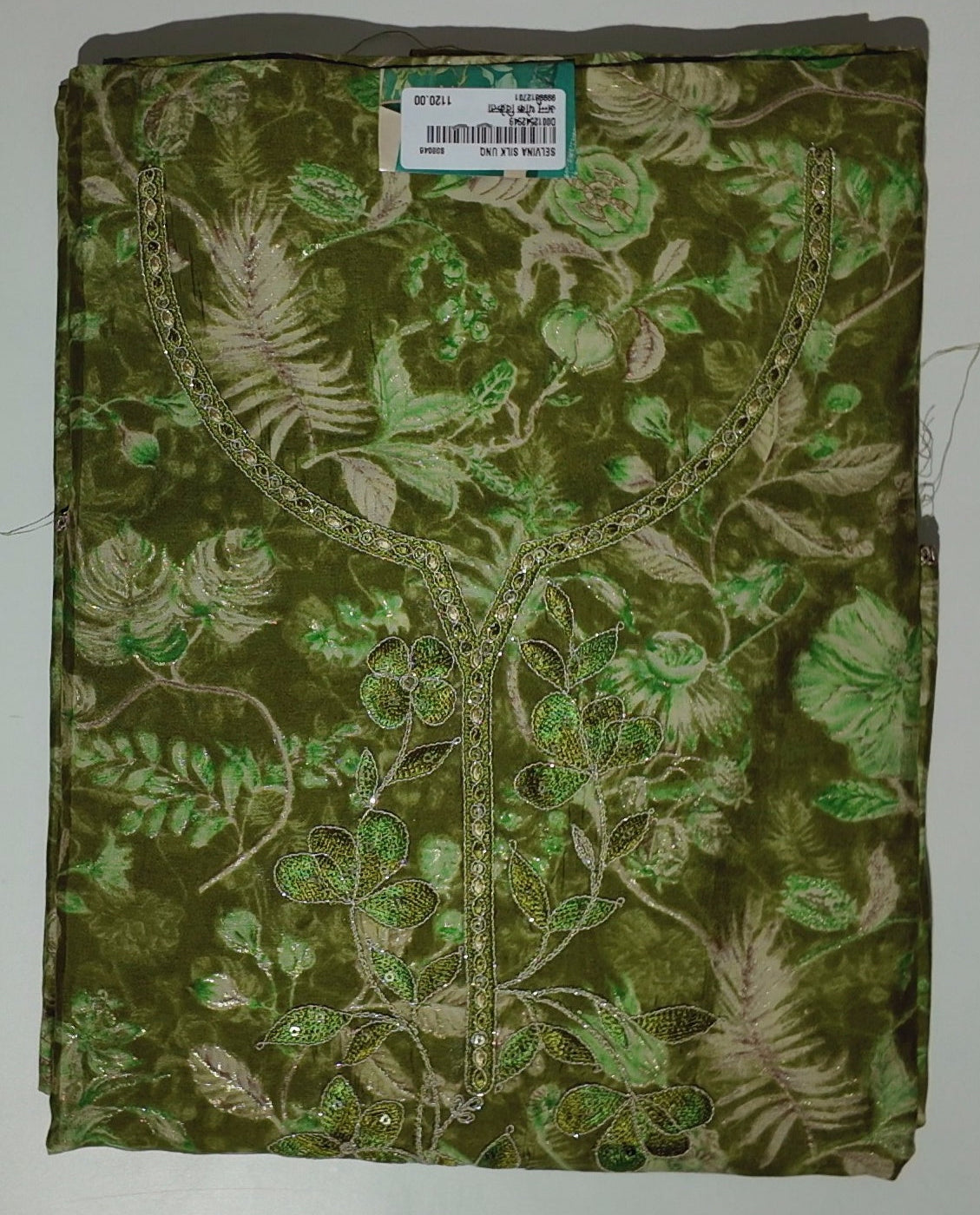Verdant Charm: Premium Flora Unstitched Suit