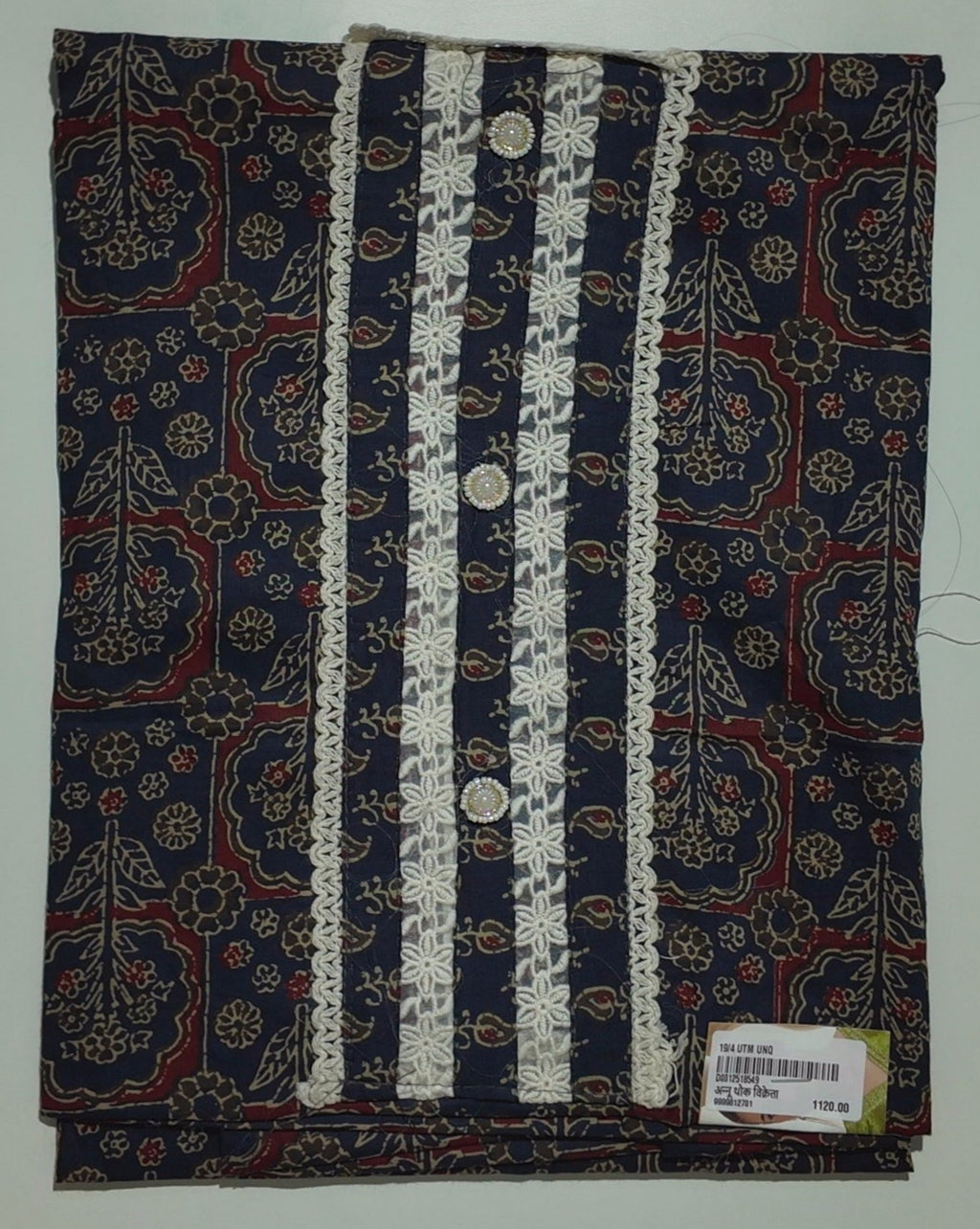 Midnight Blossom Unstitched Suit with Intricate Embroidery