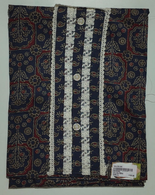 Midnight Blossom Unstitched Suit with Intricate Embroidery",