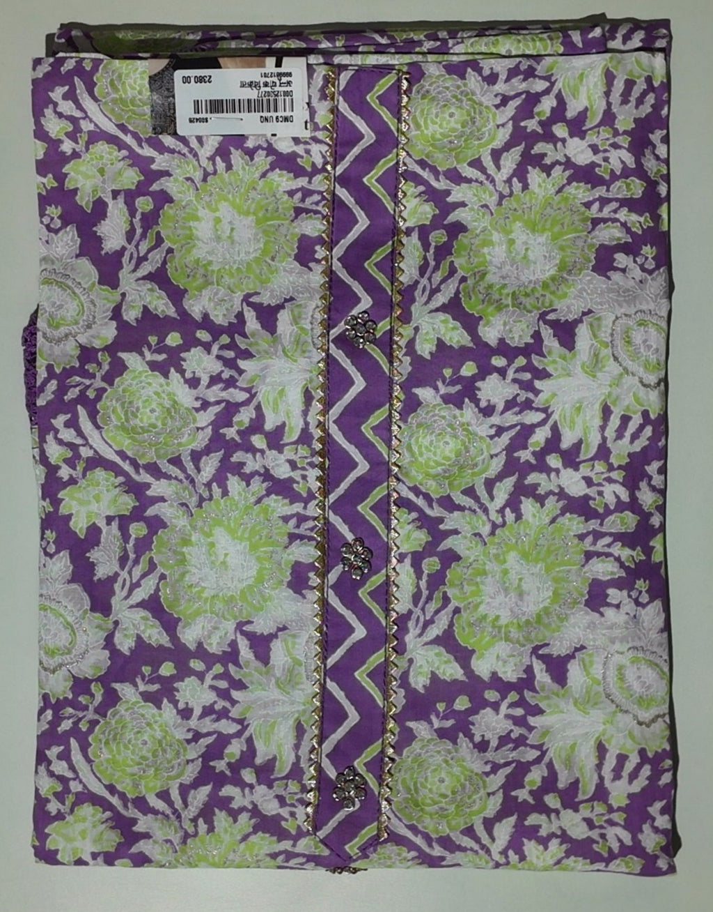 Floral Harmony: Unstitched Suit for Festive Grandeur",