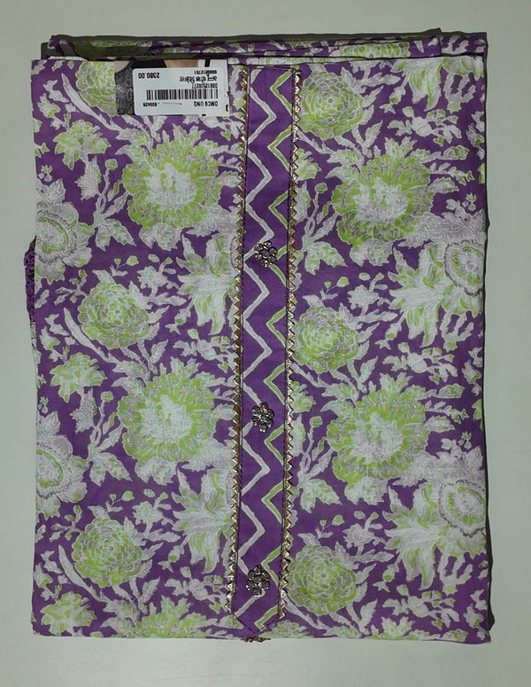 Floral Harmony: Unstitched Suit for Festive Grandeur",