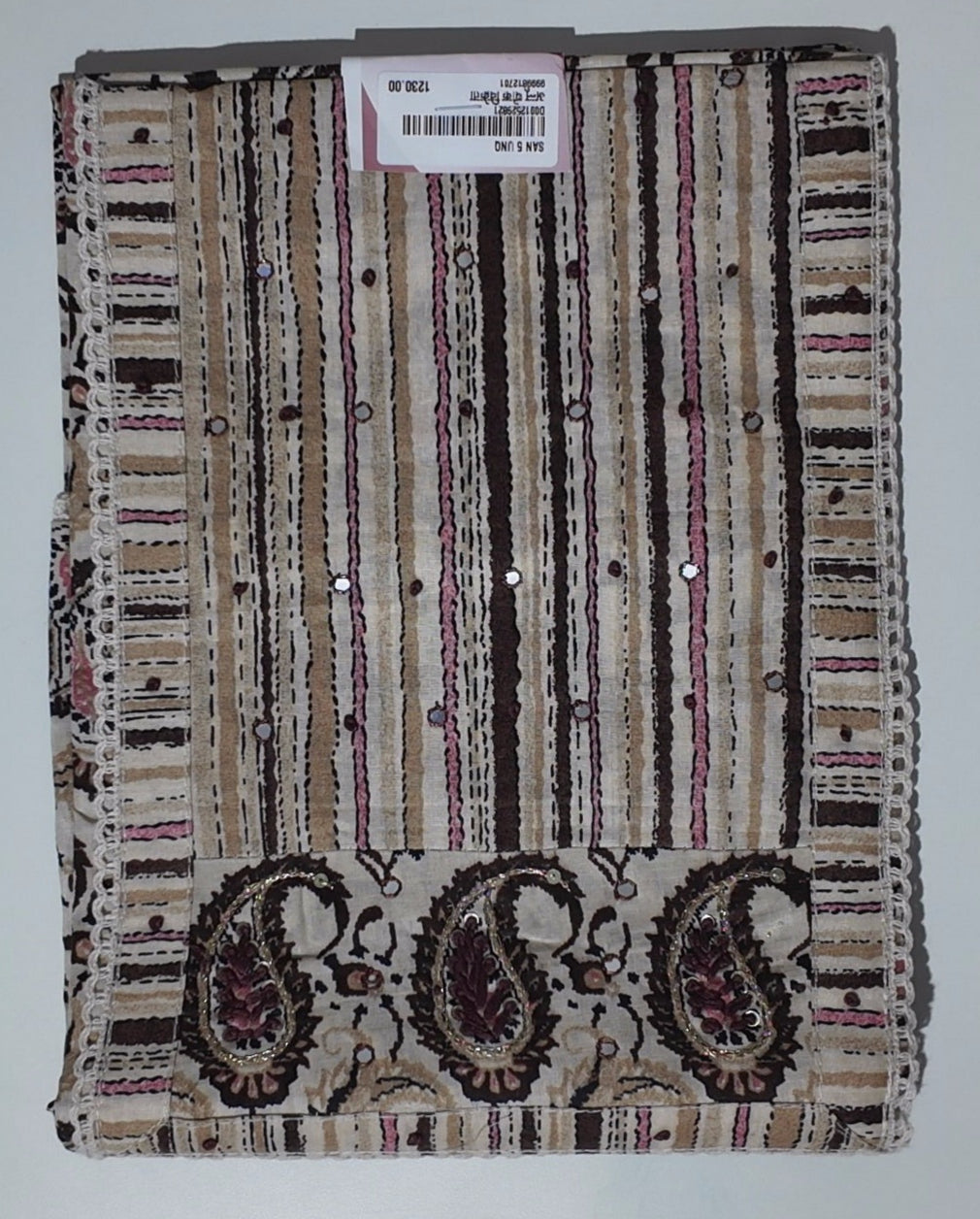 Artisan-Embroidered Paisley Elegance Unstitched Suit
