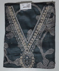 Midnight Blossom: Luxurious Unstitched Suit with Intricate Embroidery