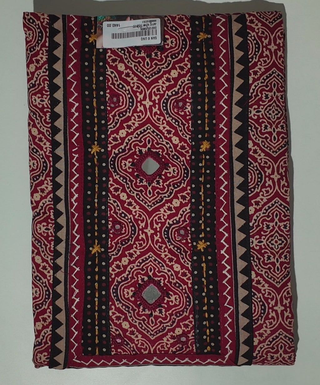 Vibrant Festive Flair: Unstitched Ethnic Suit for Celebrations",