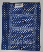 Charming Azure Unstitched Suit with Intricate Patterns