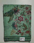 Peacock Elegance Unstitched Suit in Verdant Tones