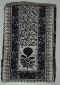 Timeless Black & White Botanical Unstitched Suit Fabric
