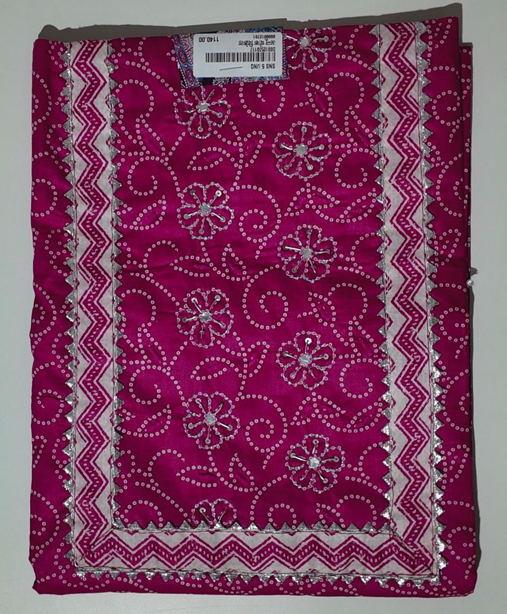 Vibrant Fuchsia Unstitched Suit with Intricate Embroidery