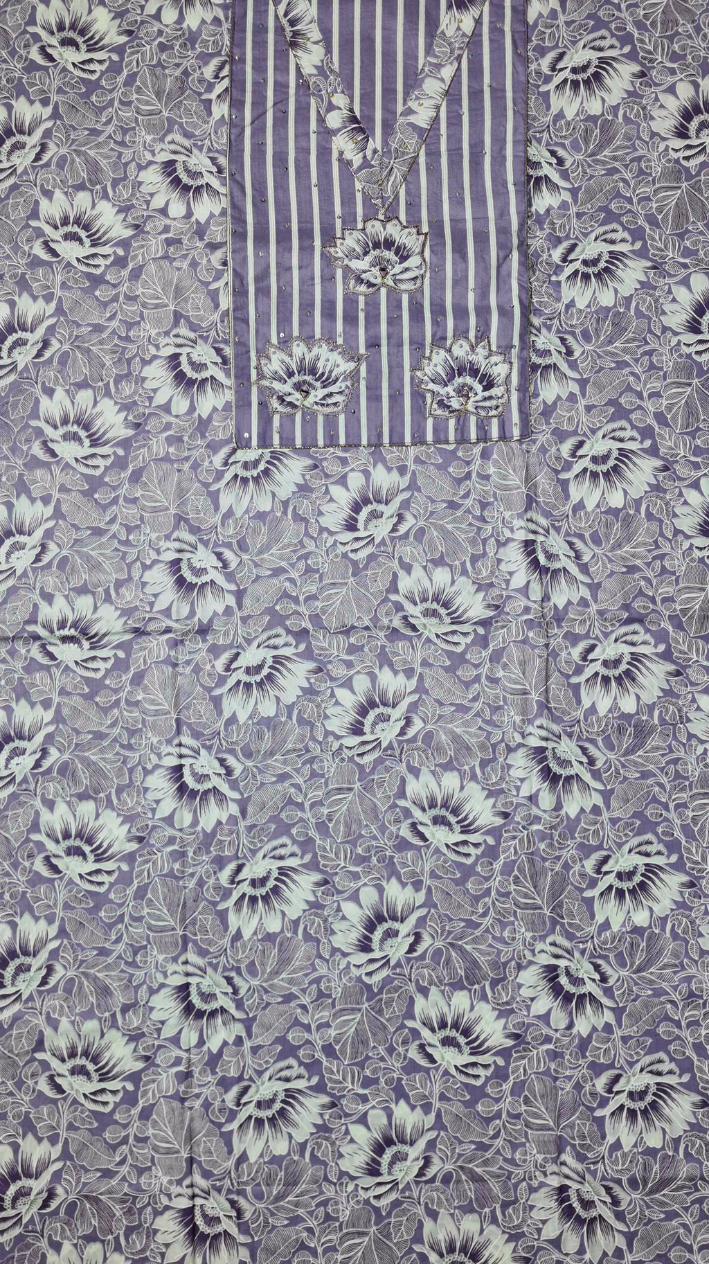Lavender Blossom Unstitched Suit: Embrace Floral Elegance