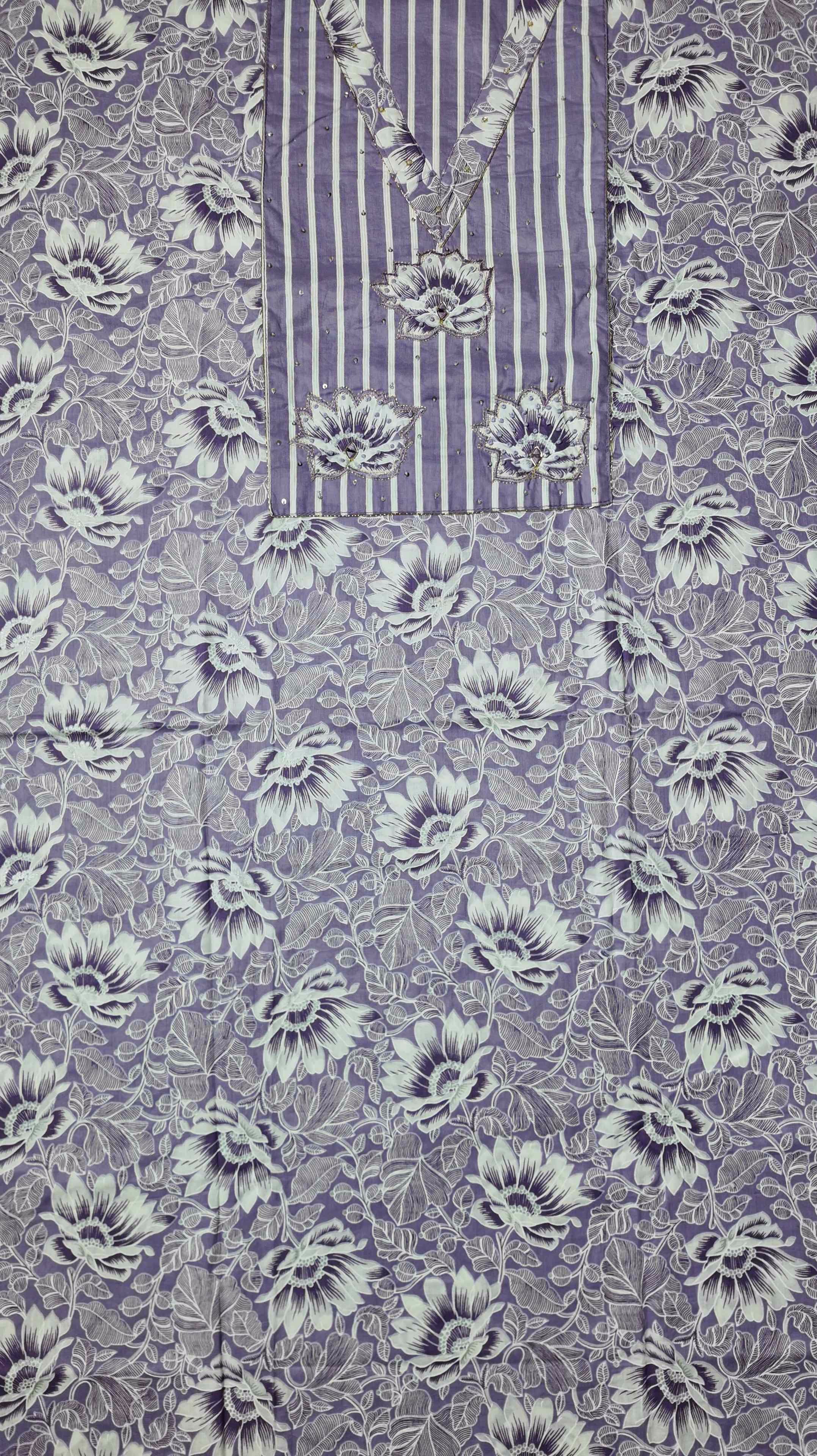 Lavender Blossom Unstitched Suit: Embrace Floral Elegance