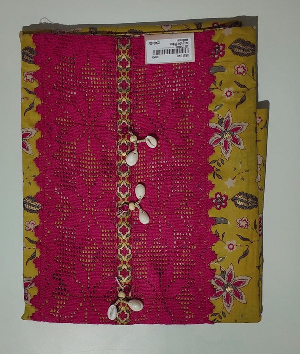 Vibrant Fuchsia and Sunshine Unstitched Suit with Exquisite Embroidery",