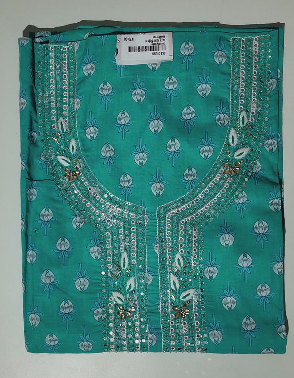 Oceanic Bliss Unstitched Suit: Perfect for Festive Gatherings",