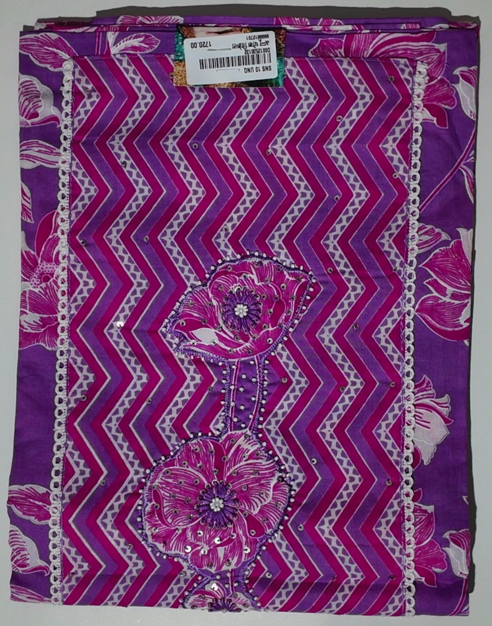 Vibrant Chevron & Floral Bliss Unstitched Suit