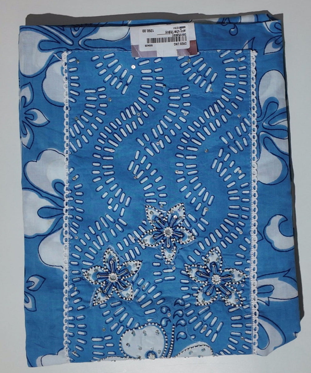 Vibrant Azure Blossom Unstitched Suit: A Canvas of Comfort