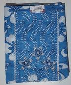 Vibrant Azure Blossom Unstitched Suit: A Canvas of Comfort