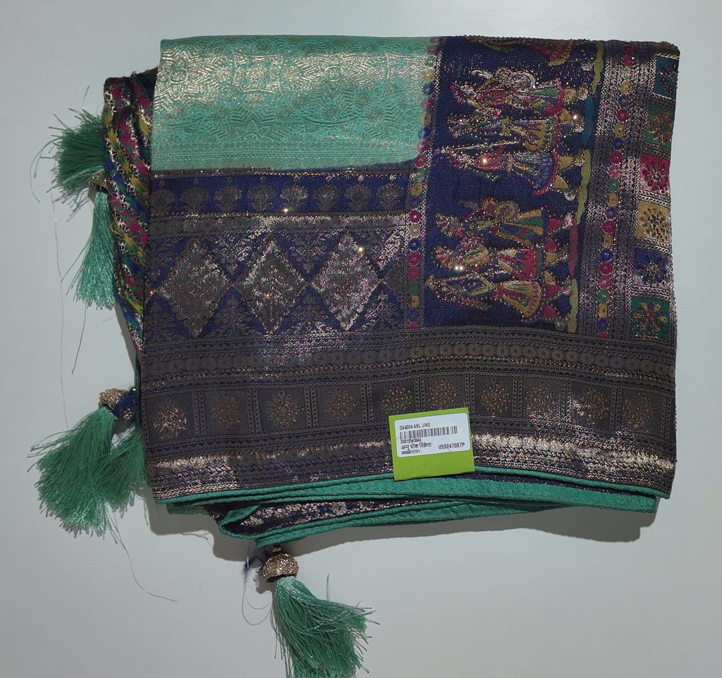 Regal Tapestry: Handwoven Mythical Art Silk Saree",