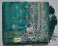Teal Radiance: Handcrafted Banarasi Silk Saree",