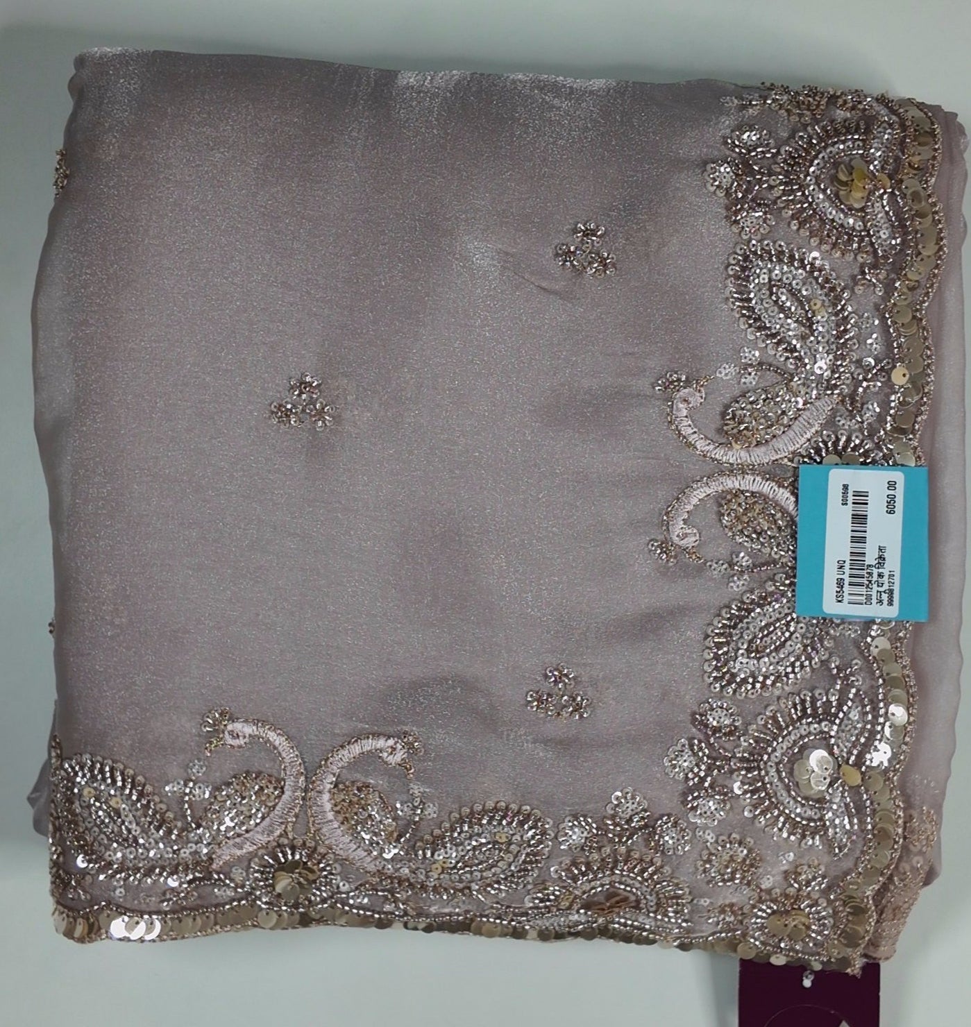 Graceful Evening Sparkle: Embroidered Designer Saree",