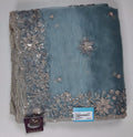 Enchanted Moonlight: Azure Sequin Embroidered Saree",