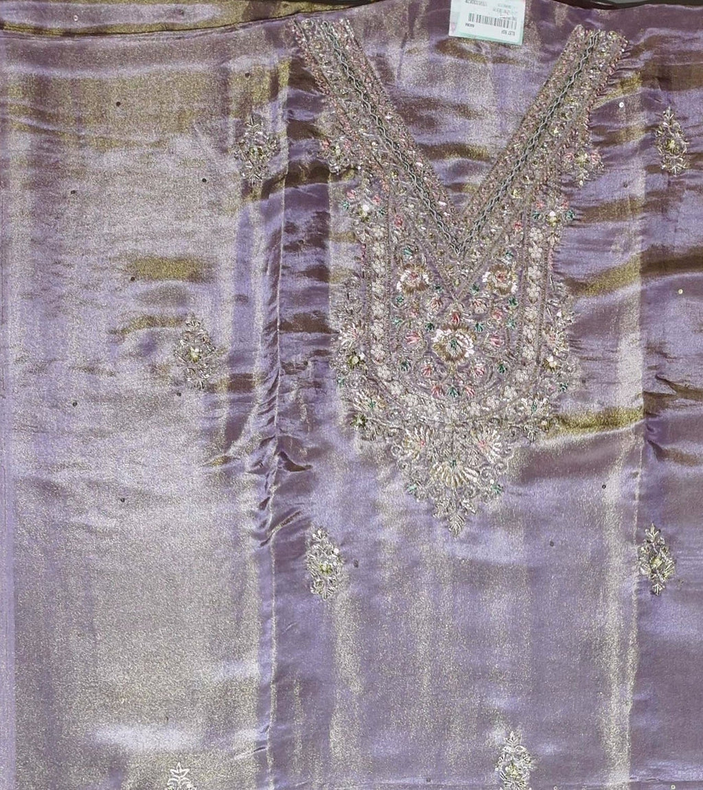 Lavender Dreams: Luxurious Unstitched Embroidered Suit