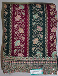 Rich Maroon & Green Floral Tapestry Unstitched Suit