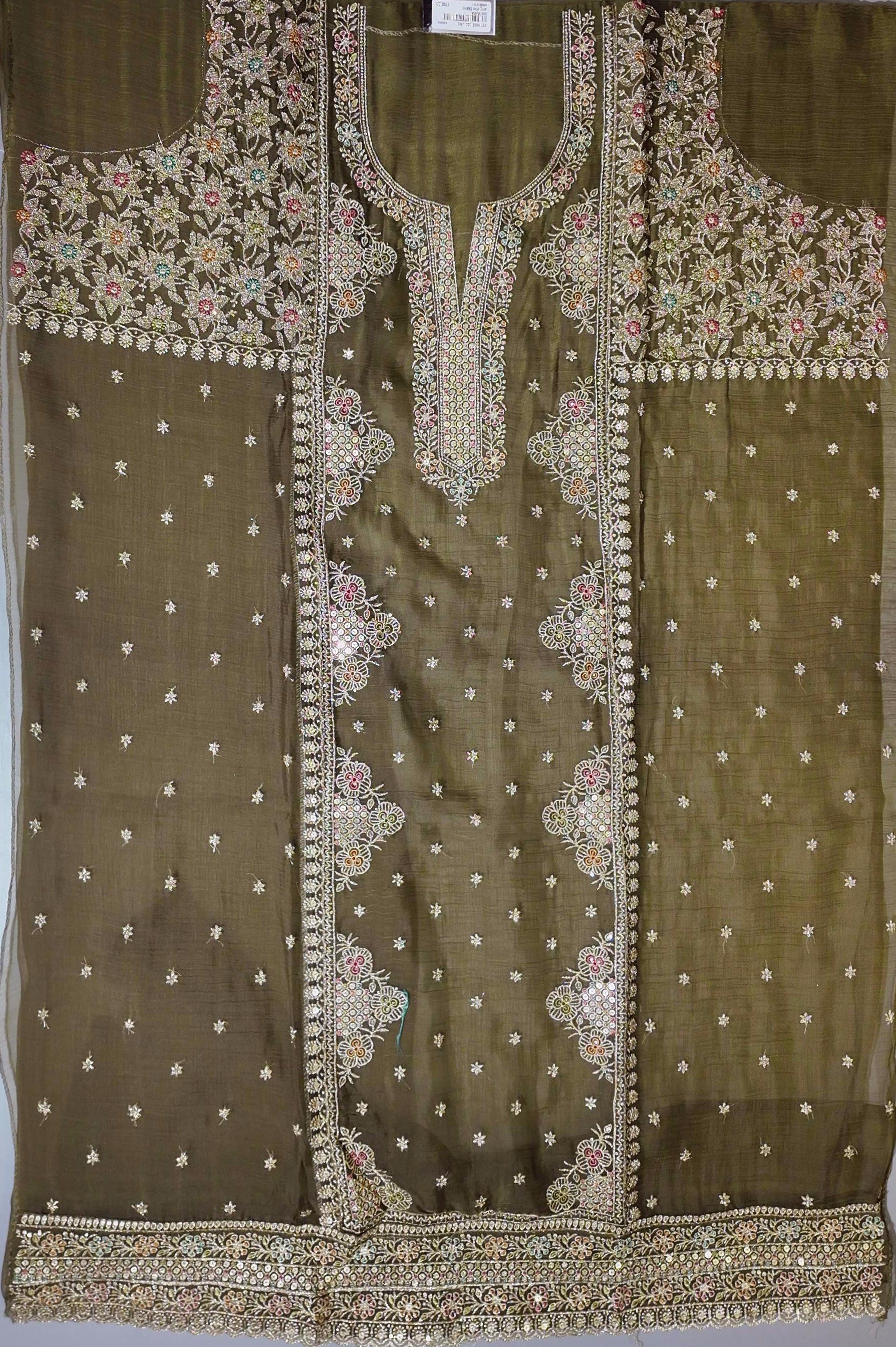 Vibrant Floral Embroidered Unstitched Suit - Timeless Charm",