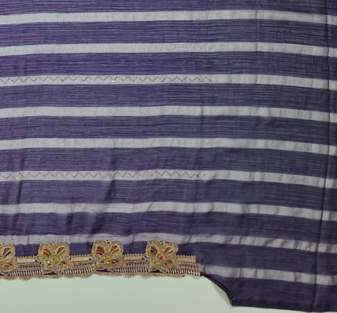 Regal Midnight Saree with Intricate Floral Embroidery",