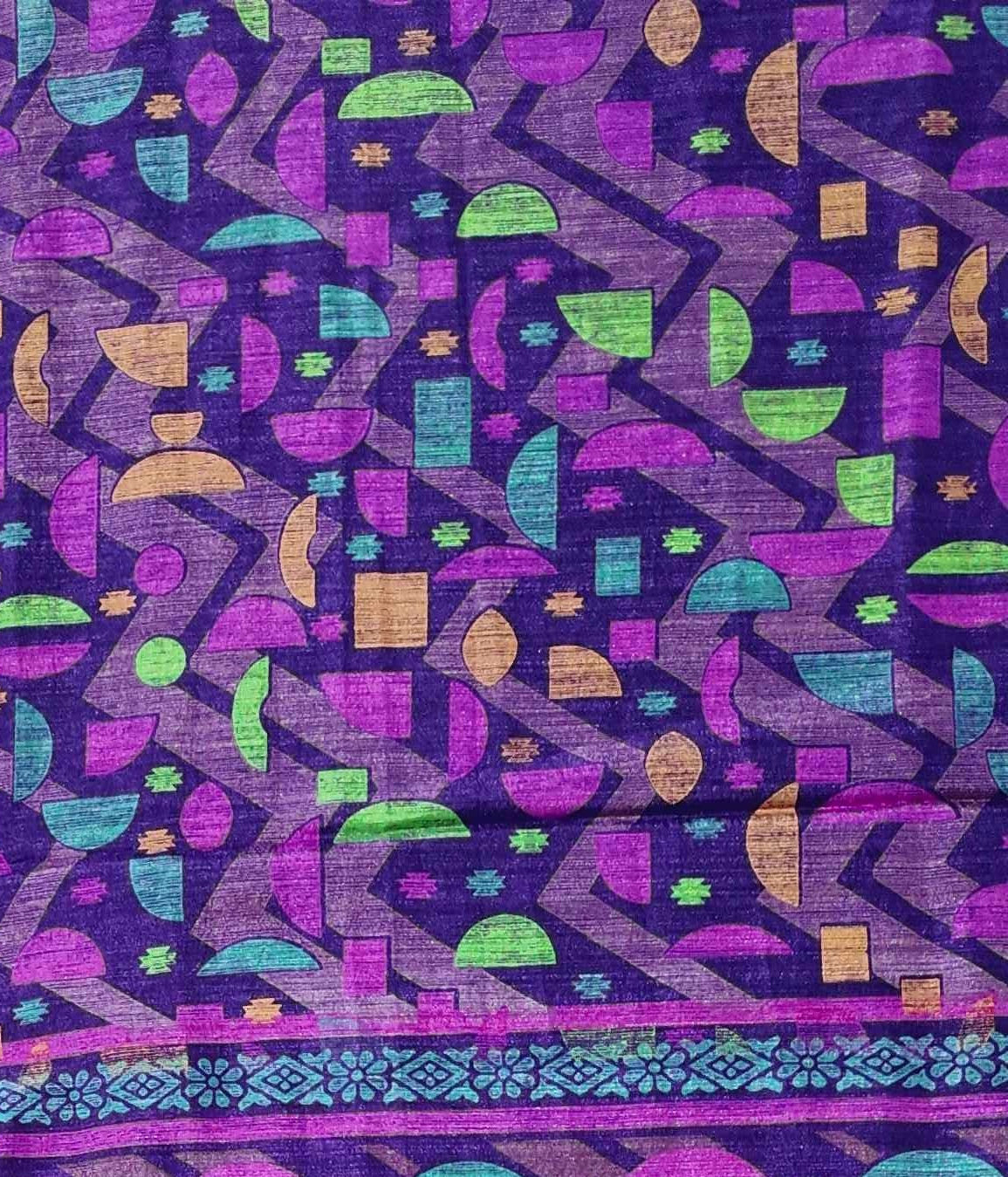 Vivid Geometric Charm: Vibrant Saree for All Occasions",