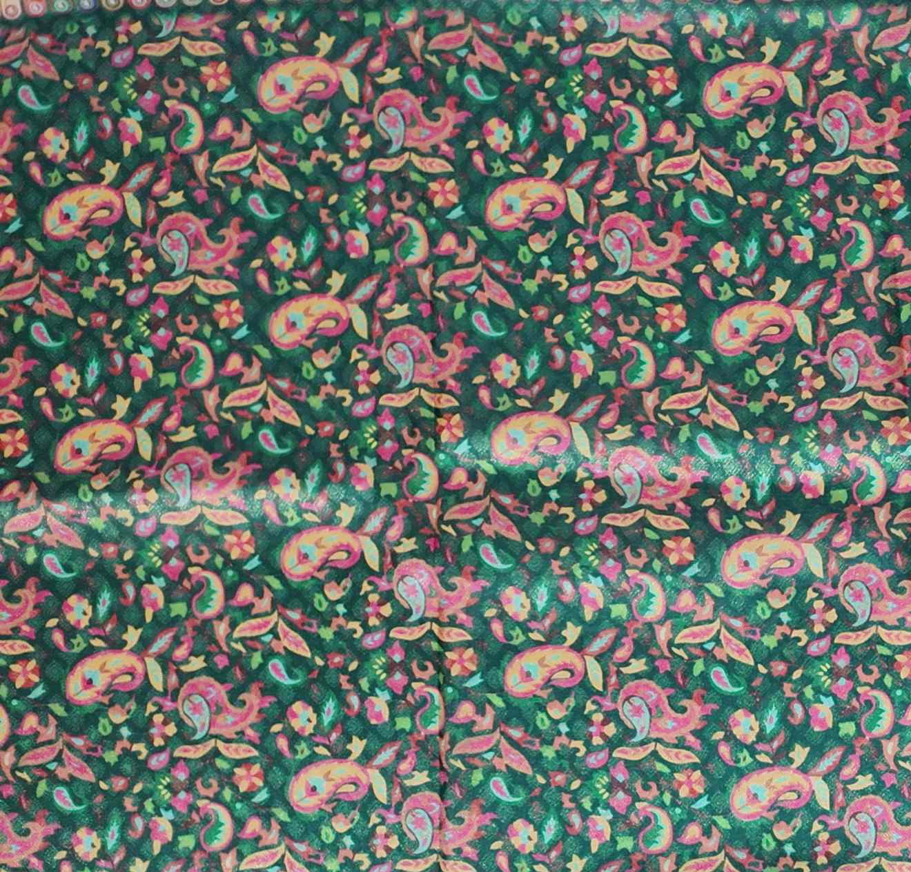 Vibrant Forest Green Saree with Festive Motifs",