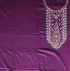 Regal Plum Unstitched Suit with Intricate Embroidery