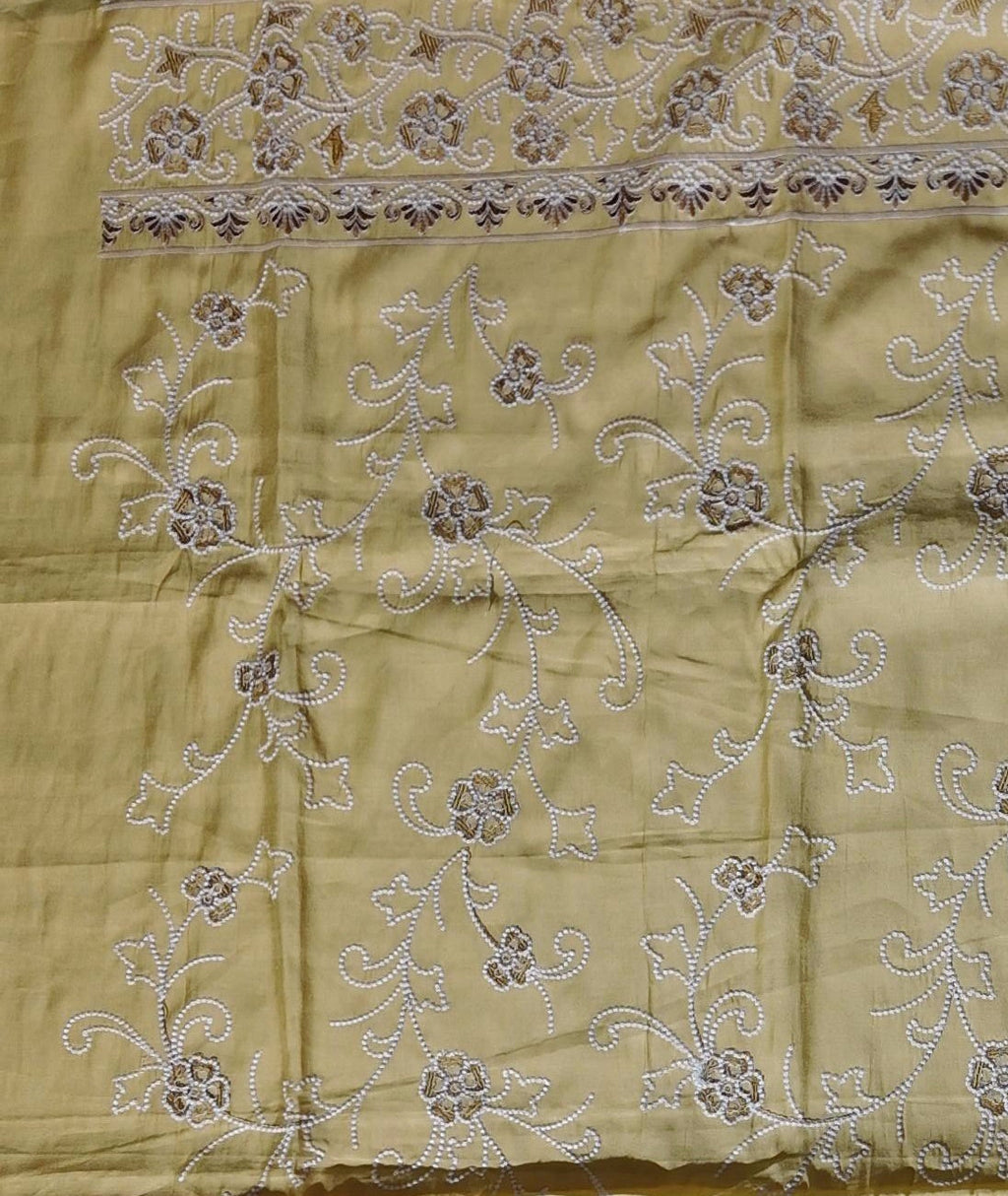 Sunlit Charm: Floral Embroidered Unstitched Suit Set