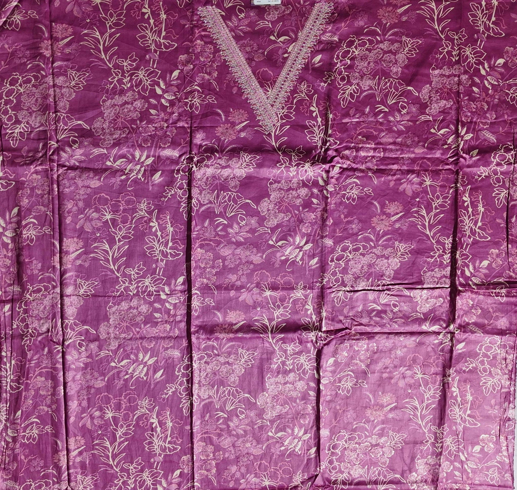 Floral Symphony: Unstitched Fuchsia Charm Suit