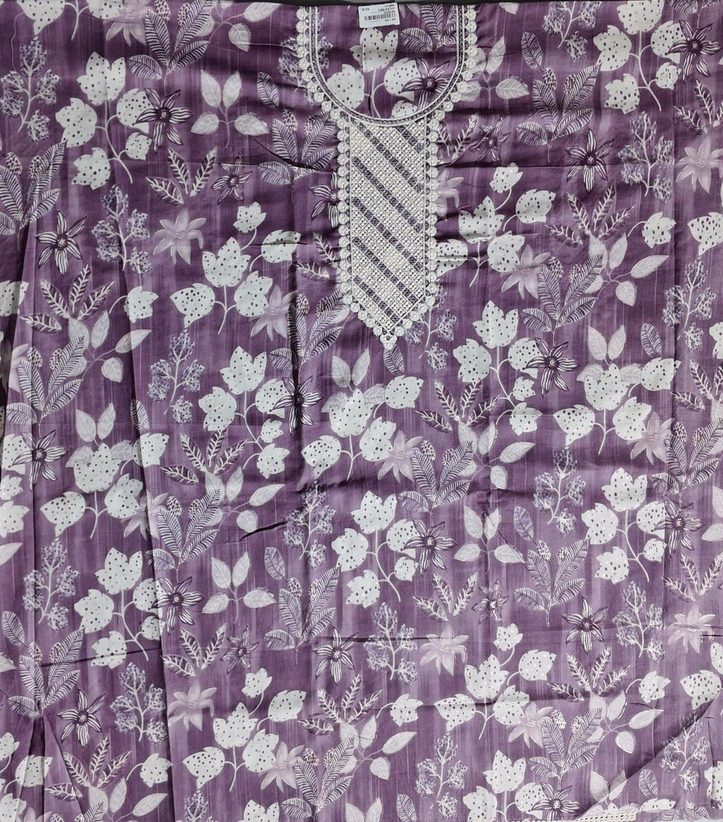 Lavender Dream: Intricate Floral Unstitched Suit