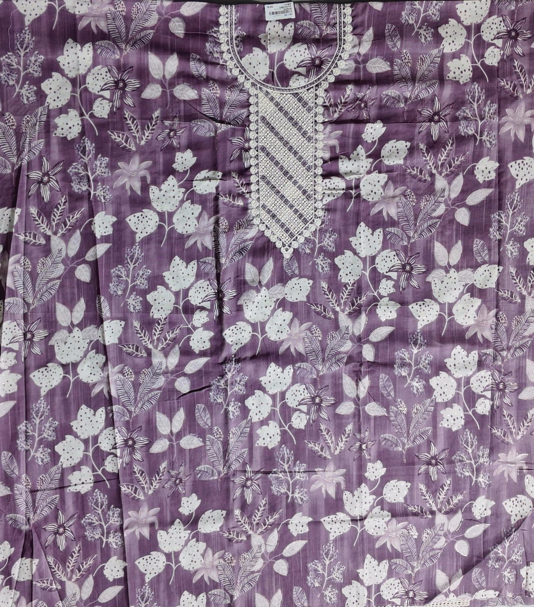 Lavender Dream: Intricate Floral Unstitched Suit