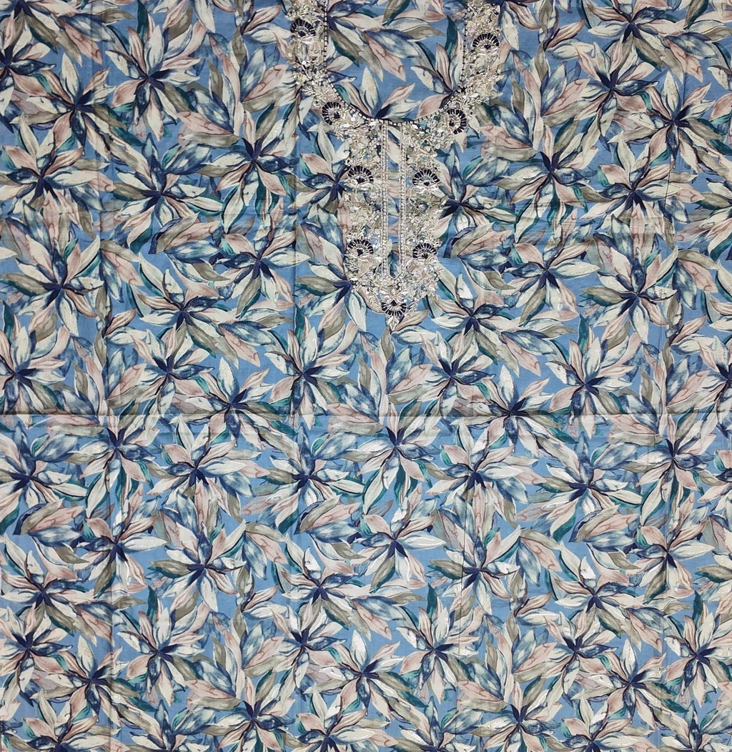 Floral Symphony: Artisanal Unstitched Suit for Festive Celebrations",