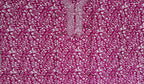 Vibrant Floral Fuchsia Unstitched Suit with Embellished Neckline