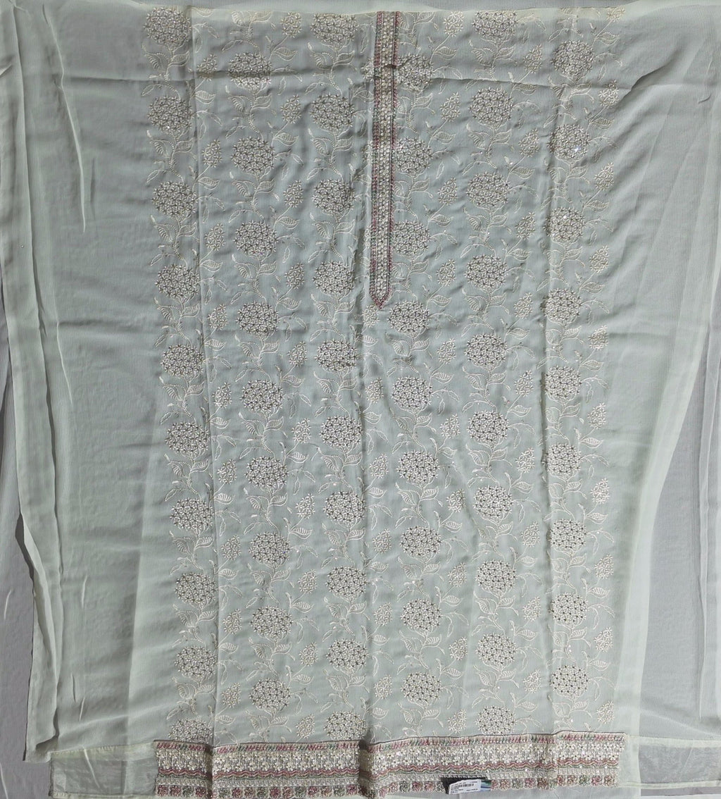 Blossoming Ivory Charm: Unstitched Suit for Every Occasion",