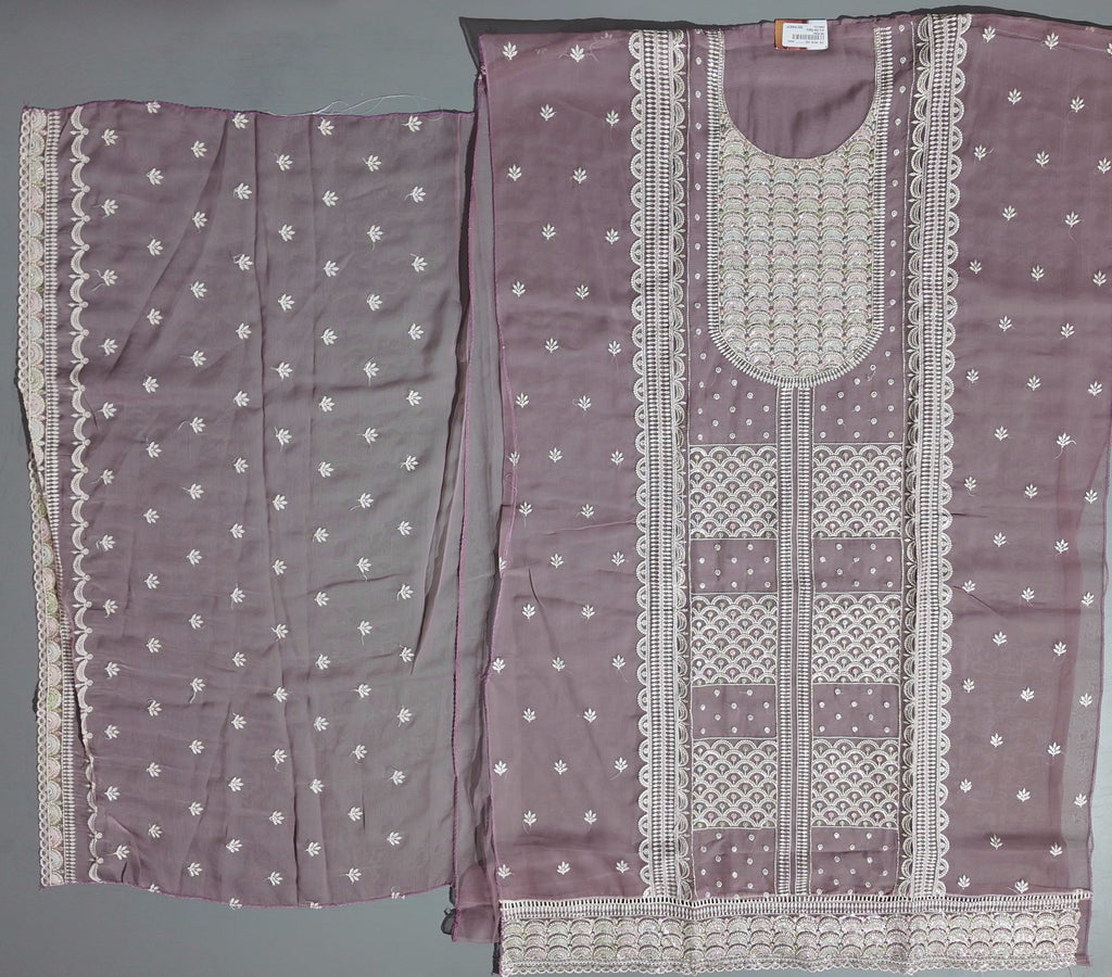 Mystic Mauve Unstitched Ensemble with Delicate Embroidery