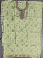 Luminous Lemon: Handcrafted Embroidered Unstitched Masterpiece