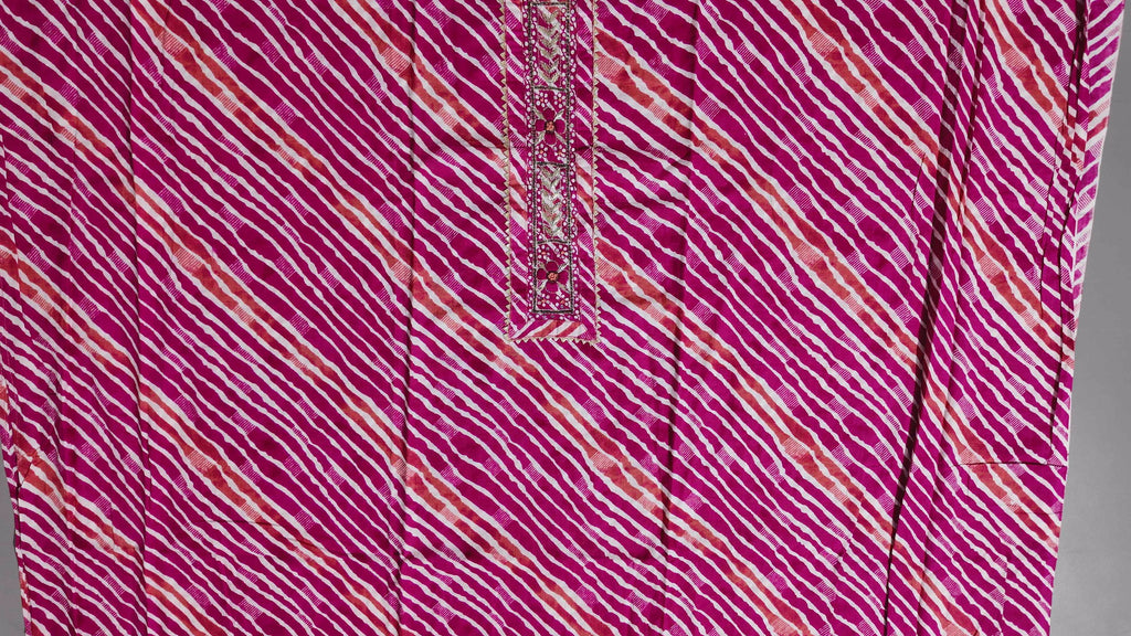 Vibrant Coral Waves: Unstitched Suit with Intricate Embroidery