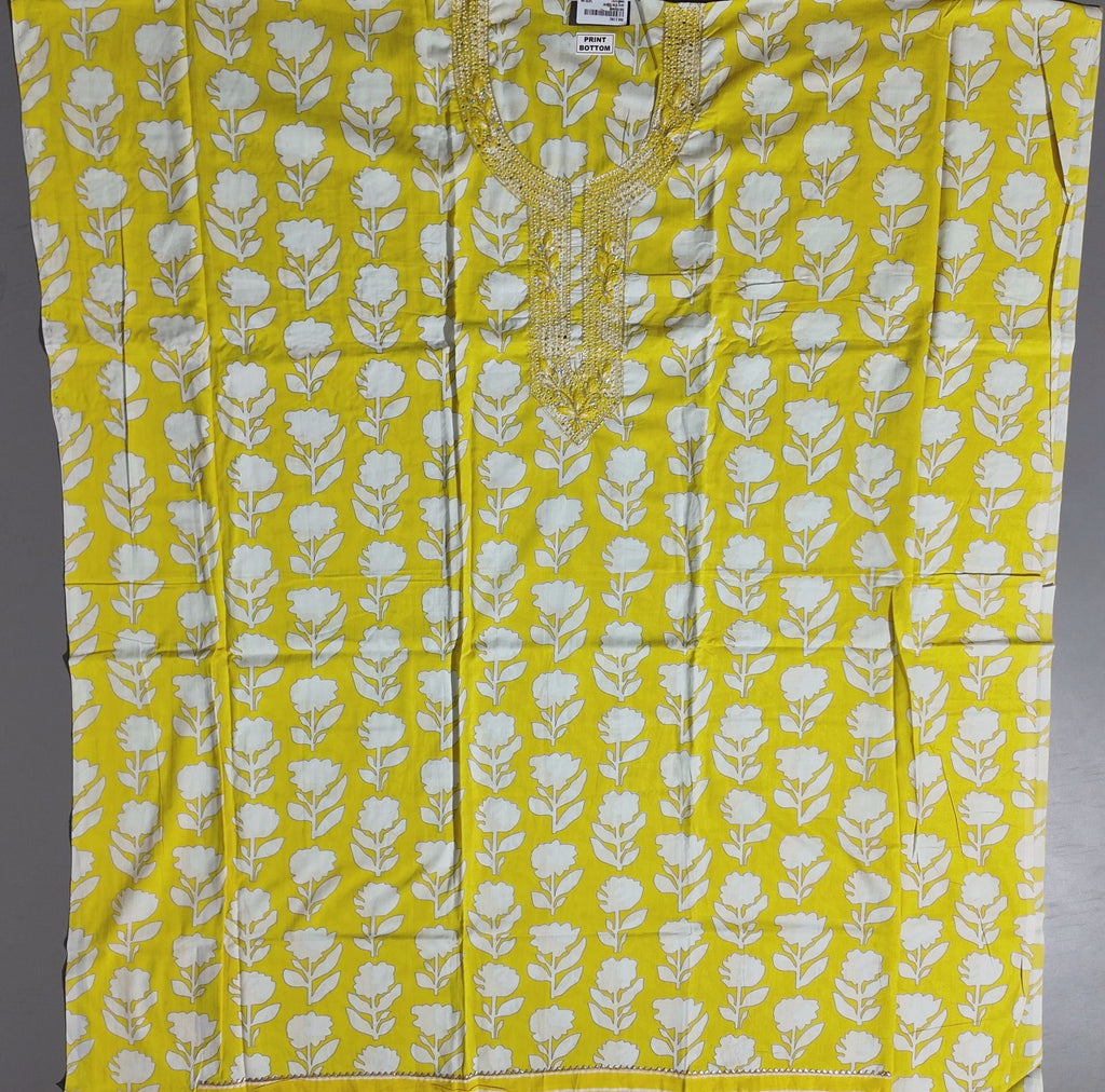 Lemon Blossom Unstitched Suit: Vibrant Floral Delight