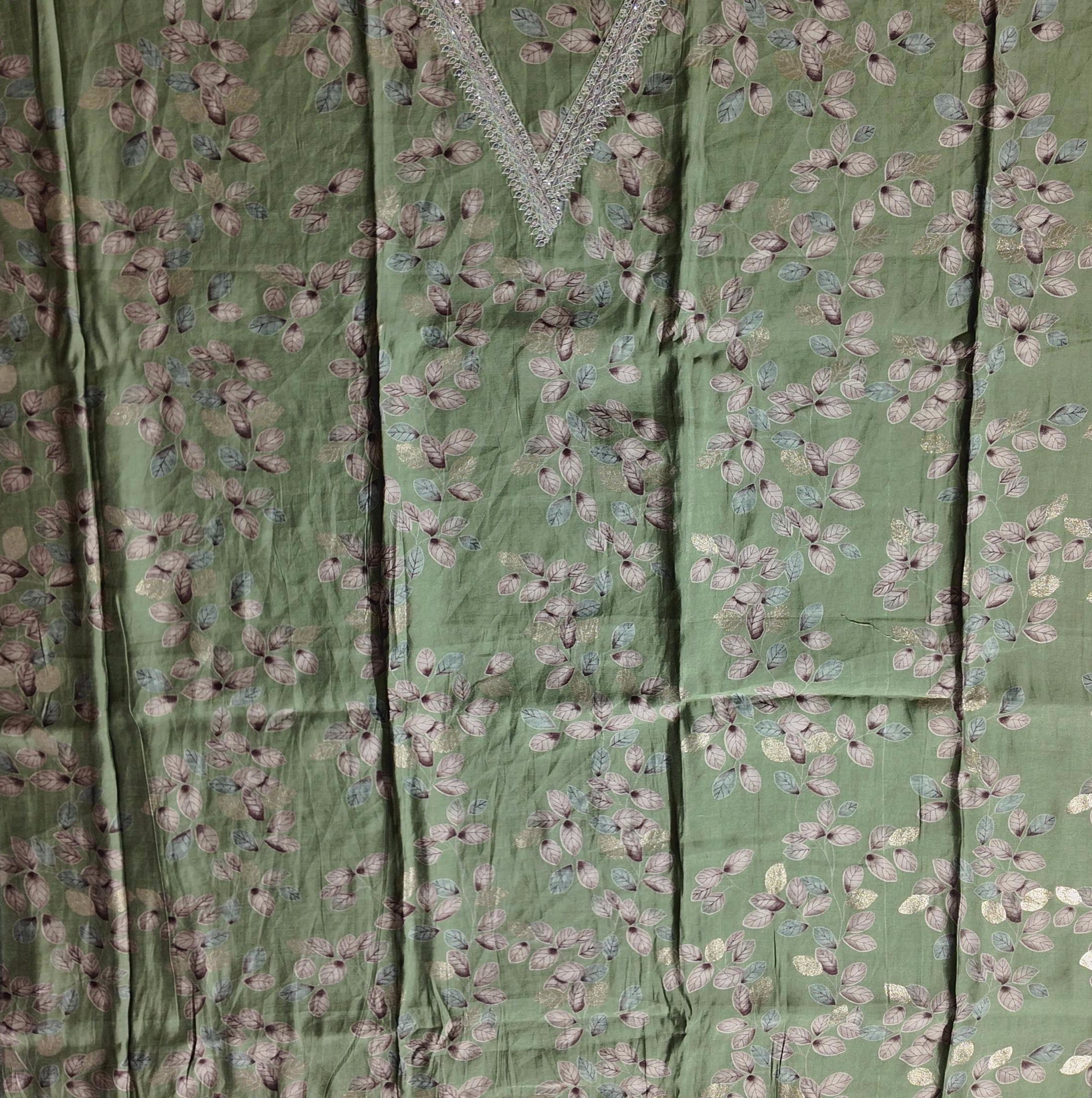 Whimsical Forest Unstitched Suit for Festive Gatherings",