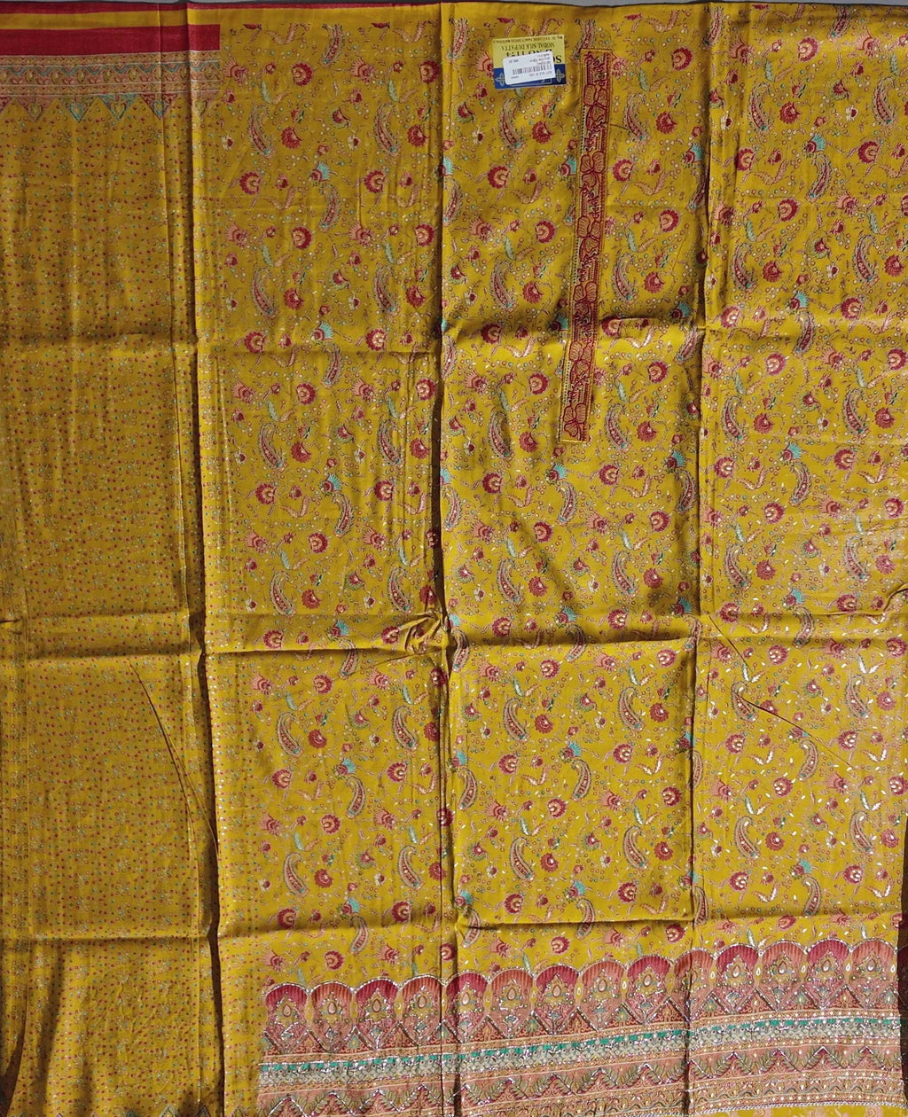 Sun-Kissed Yellow Unstitched Suit: A Canvas of Tradition",