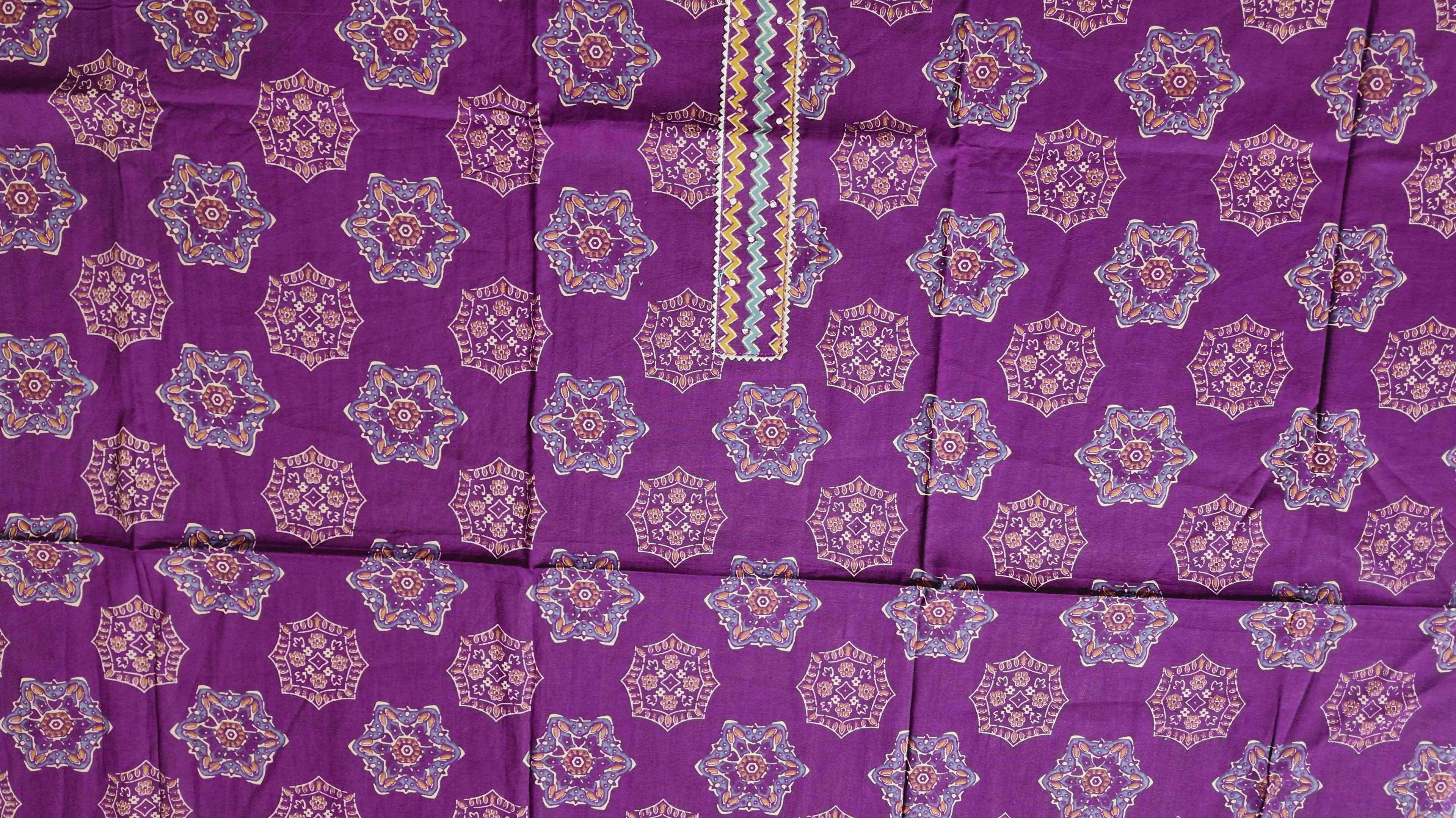Vibrant Mandala Mauve Unstitched Suit Set