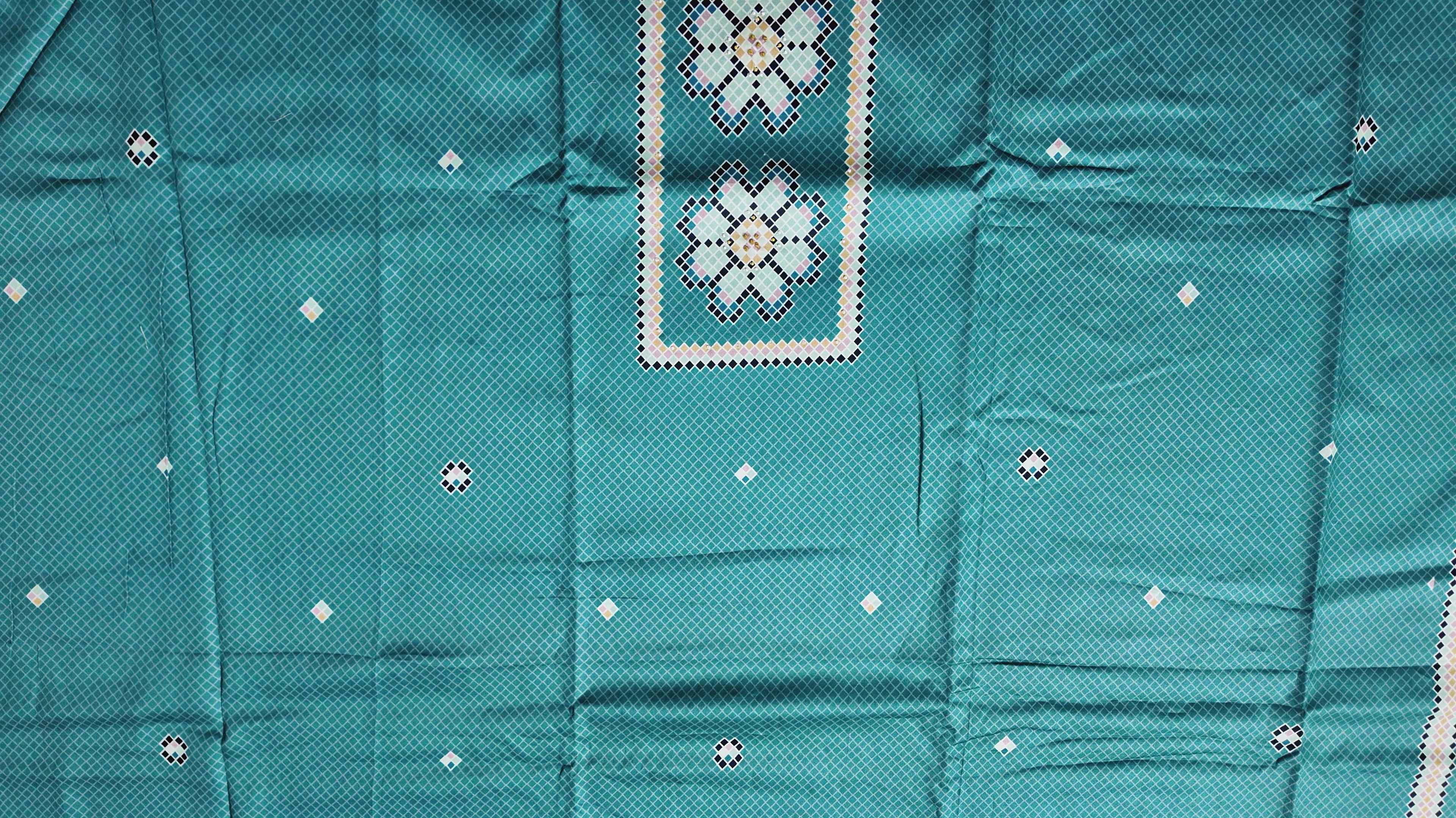 Turquoise Dream: Unstitched Ethnic Artistry Ensemble",