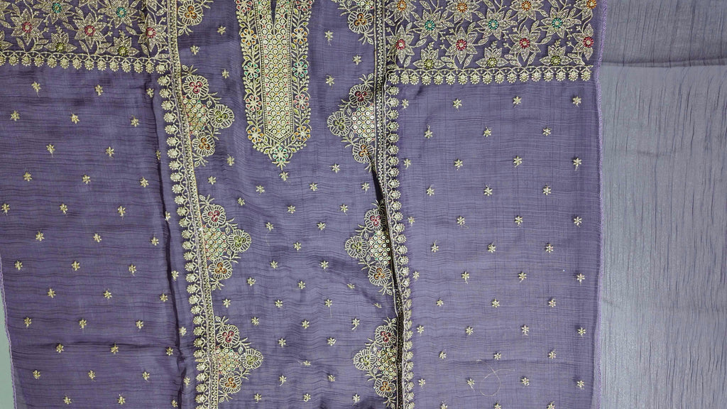Regal Plum Embroidered Unstitched Suit with Floral Intricacies