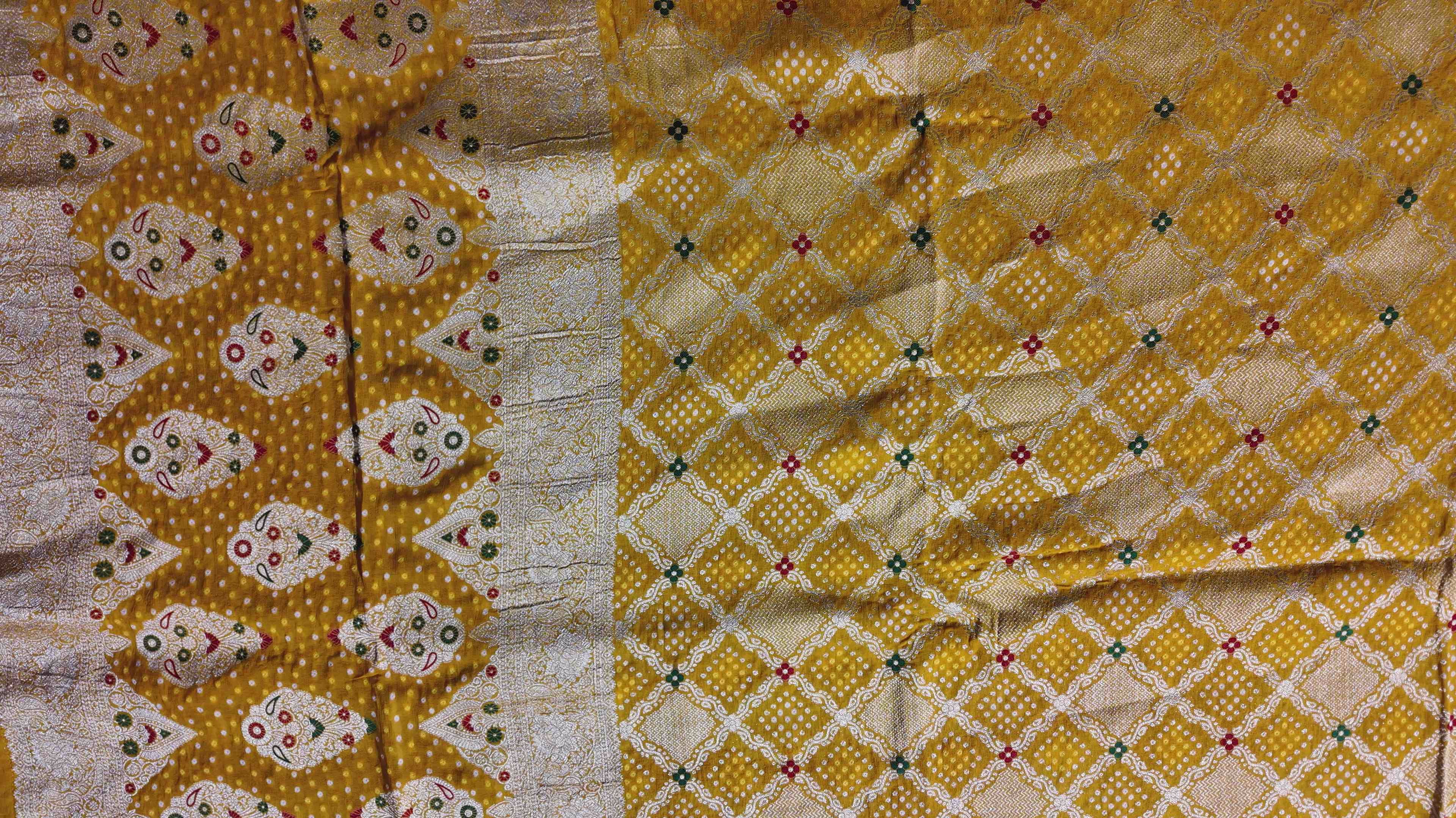 Golden Hues: Luxurious Brocade Unstitched Suit for Festive Flair",