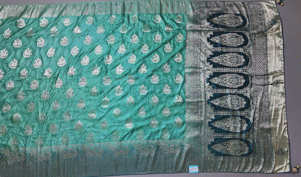 Artisan's Dream: Luxurious Teal & Silver Unstitched Suit",